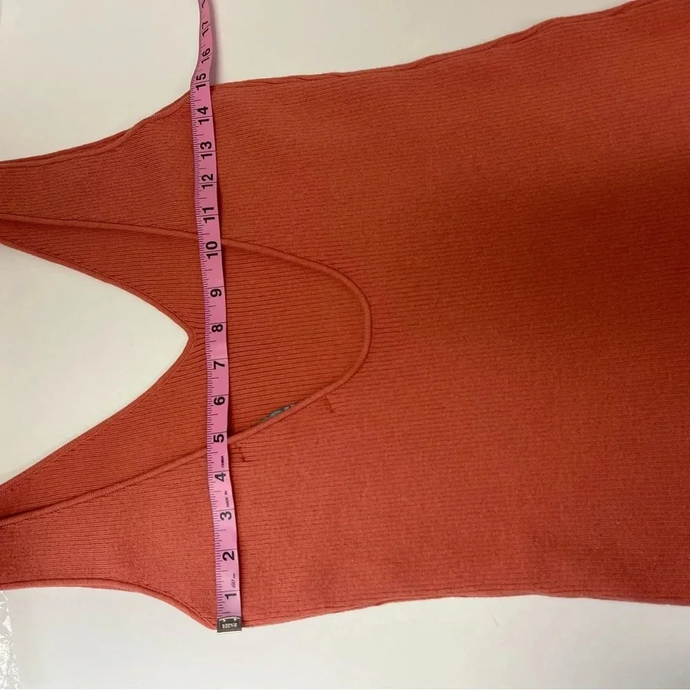 Free People Beach Daniela Midi Dress Womens Large Faded Coral Ribbed Knit